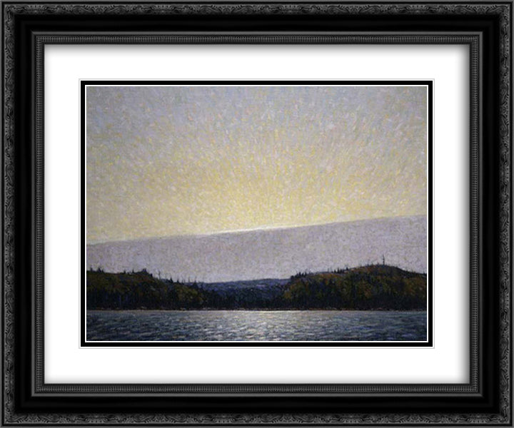Morning Cloud 24x20 Black Ornate Wood Framed Art Print Poster with Double Matting by Thomson, Tom