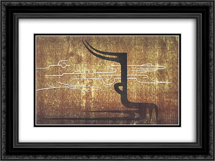 Abstract Landscape B 24x18 Black Ornate Wood Framed Art Print Poster with Double Matting by Yoshida, Toshi