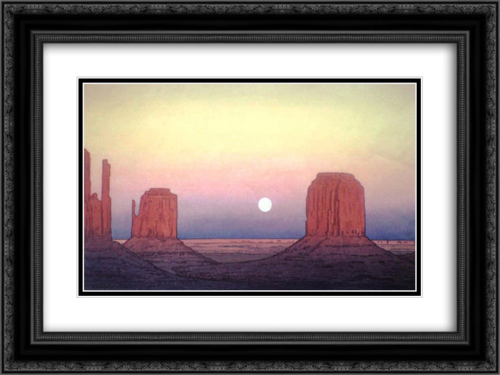 Monument Valley 24x18 Black Ornate Wood Framed Art Print Poster with Double Matting by Yoshida, Toshi
