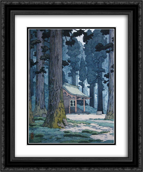 Sacred Grove 20x24 Black Ornate Wood Framed Art Print Poster with Double Matting by Yoshida, Toshi