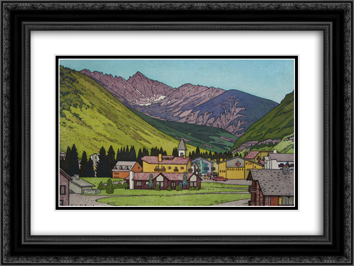 Town of Vail, Colorado 24x18 Black Ornate Wood Framed Art Print Poster with Double Matting by Yoshida, Toshi