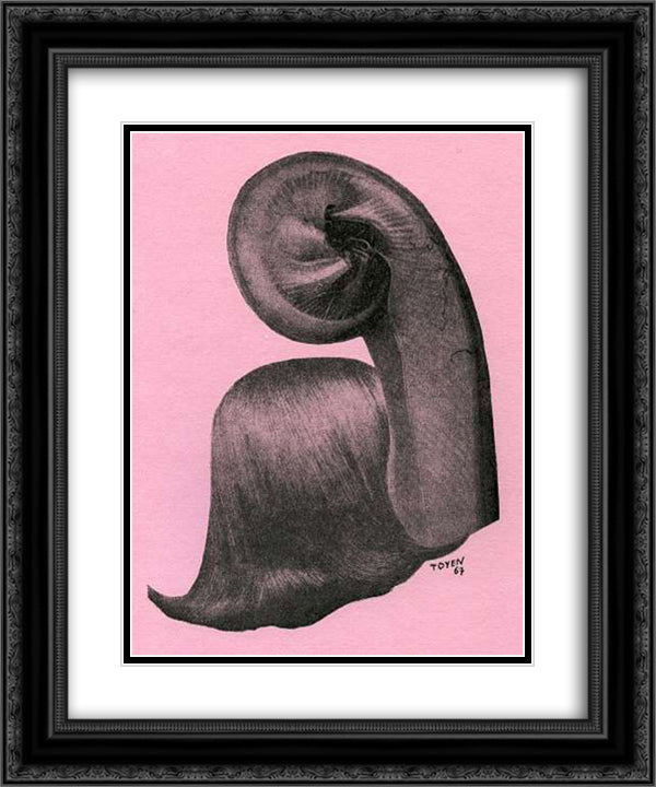 The Hair 20x24 Black Ornate Wood Framed Art Print Poster with Double Matting by Toyen