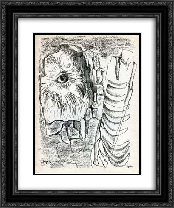 The Nest 20x24 Black Ornate Wood Framed Art Print Poster with Double Matting by Toyen