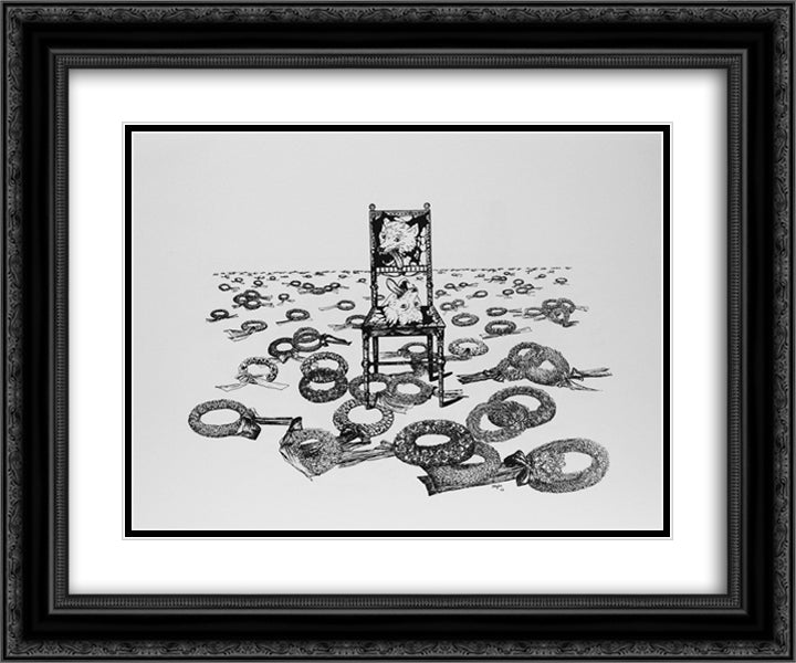 the Shooting Gallery X 24x20 Black Ornate Wood Framed Art Print Poster with Double Matting by Toyen