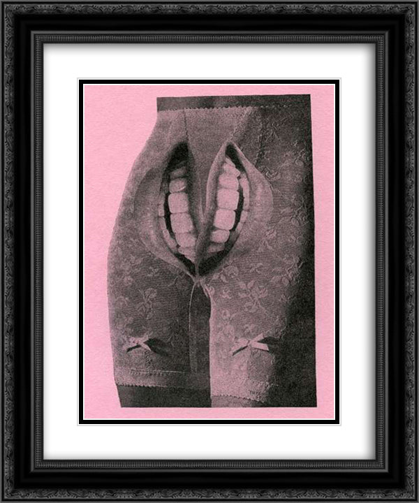 The Smile 20x24 Black Ornate Wood Framed Art Print Poster with Double Matting by Toyen