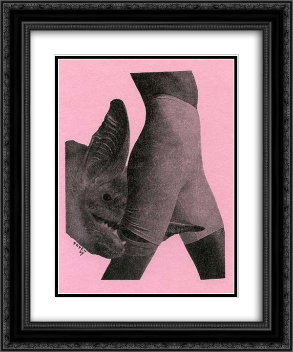 The Snap 20x24 Black Ornate Wood Framed Art Print Poster with Double Matting by Toyen