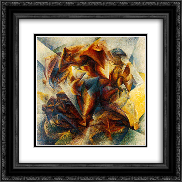 Dynamism of a soccer player 20x20 Black Ornate Wood Framed Art Print Poster with Double Matting by Boccioni, Umberto