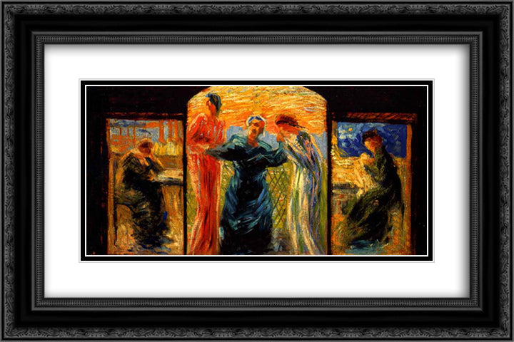 Homage to Mother 24x16 Black Ornate Wood Framed Art Print Poster with Double Matting by Boccioni, Umberto