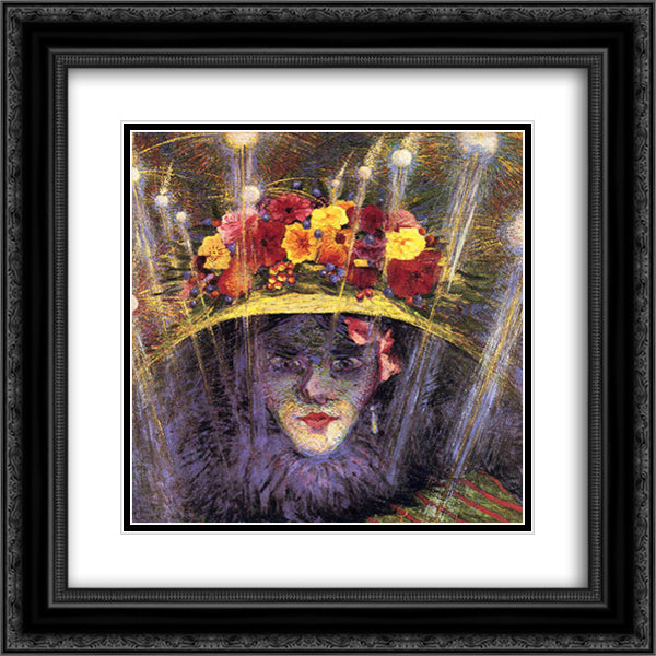 Modern Idol 20x20 Black Ornate Wood Framed Art Print Poster with Double Matting by Boccioni, Umberto