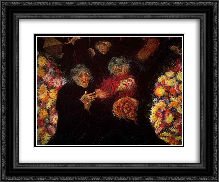 Mourning 24x20 Black Ornate Wood Framed Art Print Poster with Double Matting by Boccioni, Umberto