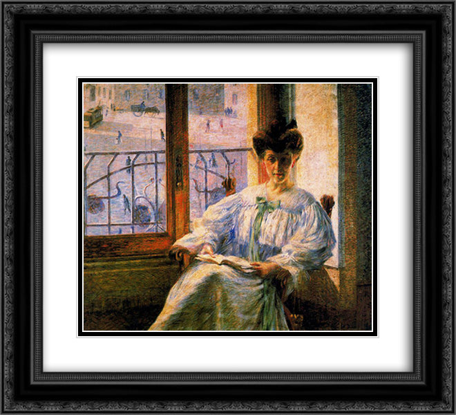 Signora Massimino 22x20 Black Ornate Wood Framed Art Print Poster with Double Matting by Boccioni, Umberto