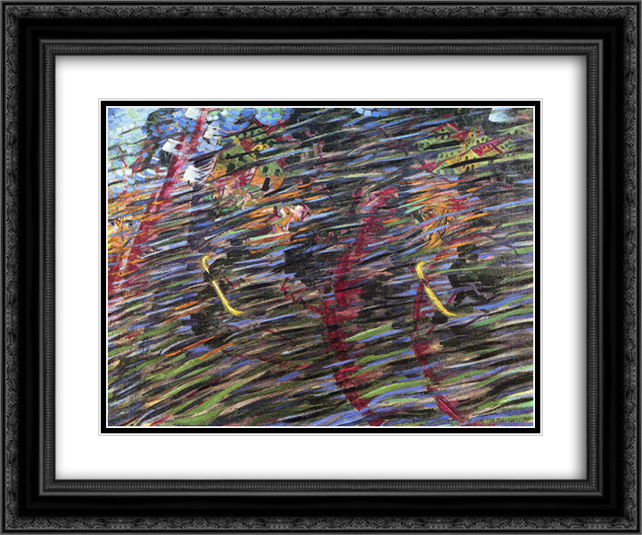 States of Mind II Those Who Go 24x20 Black Ornate Wood Framed Art Print Poster with Double Matting by Boccioni, Umberto