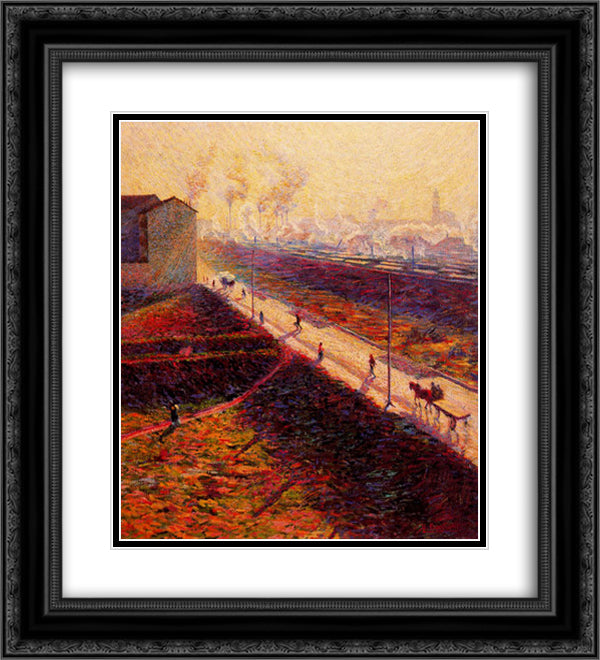 The Morning 20x22 Black Ornate Wood Framed Art Print Poster with Double Matting by Boccioni, Umberto