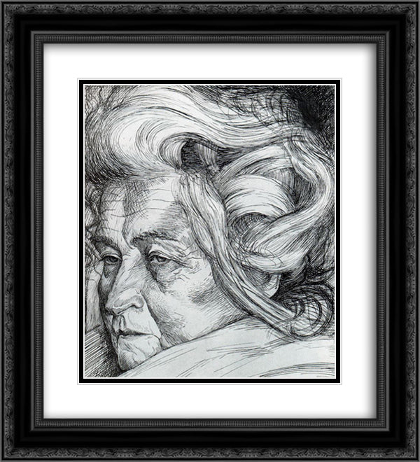 The Mother 20x22 Black Ornate Wood Framed Art Print Poster with Double Matting by Boccioni, Umberto