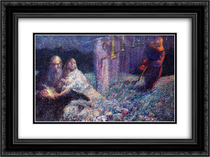 The Reaper 24x18 Black Ornate Wood Framed Art Print Poster with Double Matting by Boccioni, Umberto