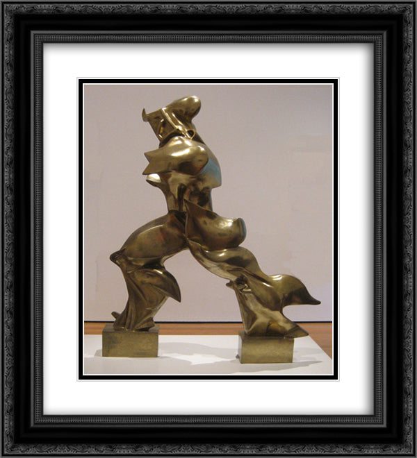 Unique Forms of Continuity in Space 20x22 Black Ornate Wood Framed Art Print Poster with Double Matting by Boccioni, Umberto