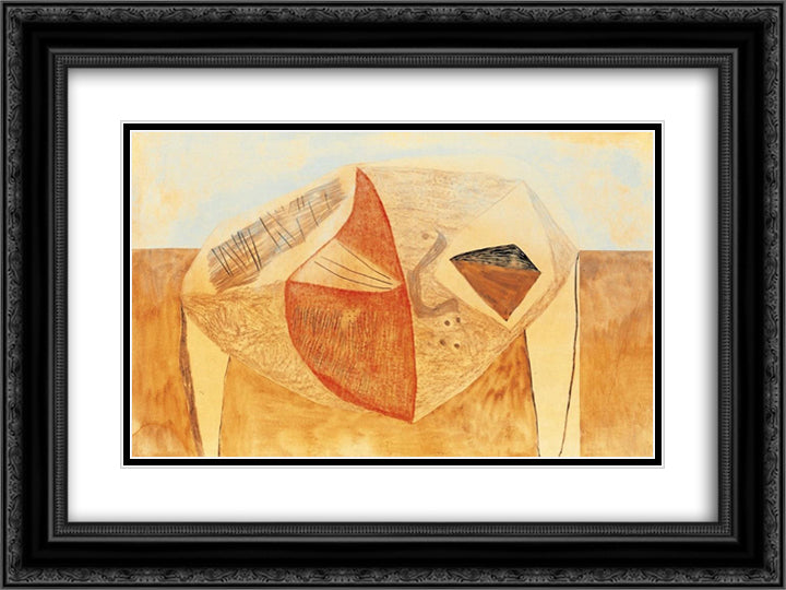 Ancestral Nature 24x18 Black Ornate Wood Framed Art Print Poster with Double Matting by Lajos, Vajda