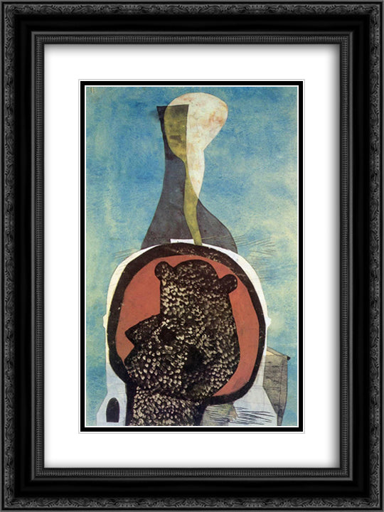 Oil-Lamp with Whistle 18x24 Black Ornate Wood Framed Art Print Poster with Double Matting by Lajos, Vajda