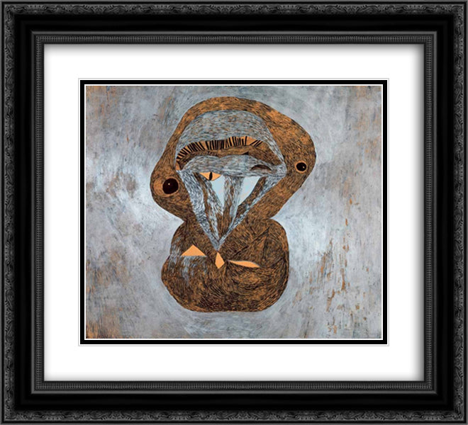 Silver Gnome 22x20 Black Ornate Wood Framed Art Print Poster with Double Matting by Lajos, Vajda