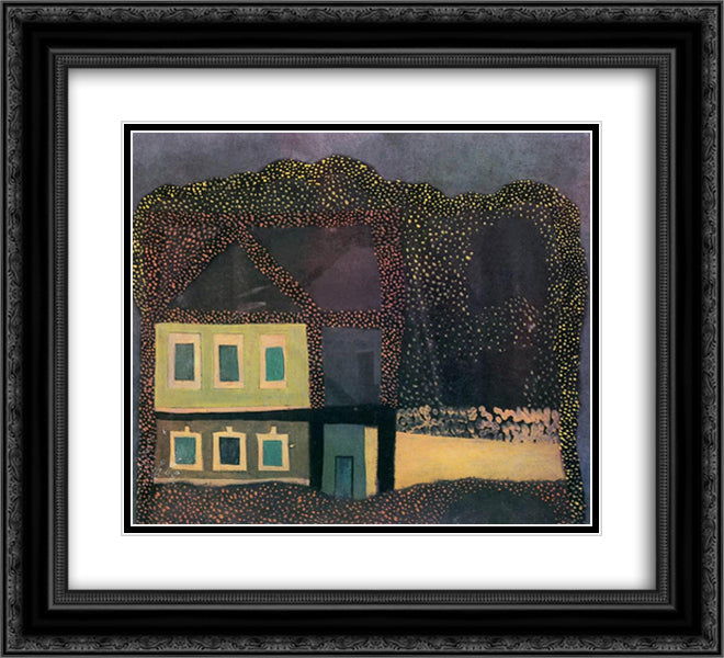 Spotty House 22x20 Black Ornate Wood Framed Art Print Poster with Double Matting by Lajos, Vajda
