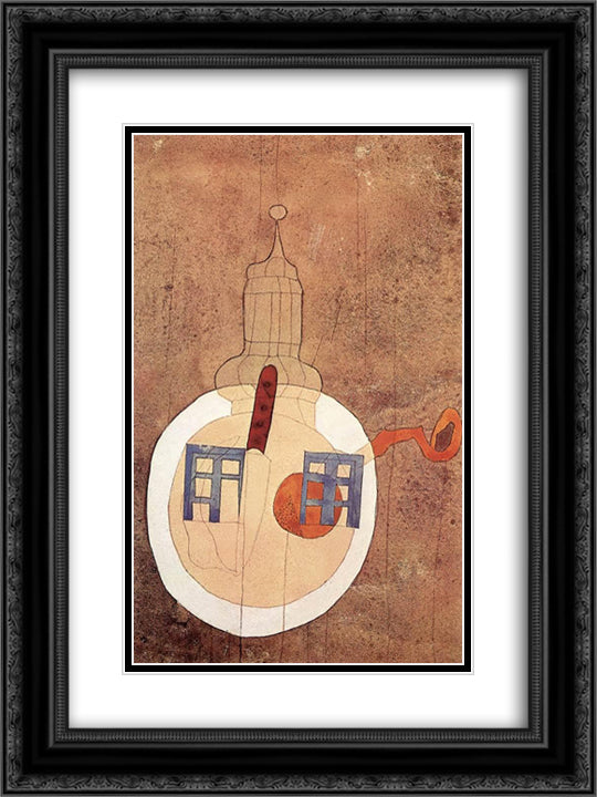 Tower with Still-life on a Plate 18x24 Black Ornate Wood Framed Art Print Poster with Double Matting by Lajos, Vajda