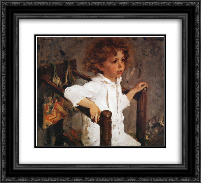 Mika Morozov 22x20 Black Ornate Wood Framed Art Print Poster with Double Matting by Serov, Valentin