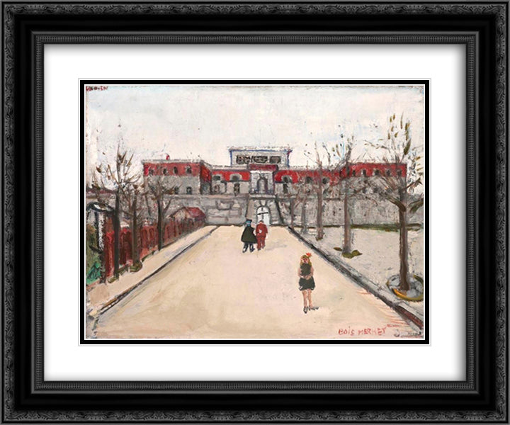 Bois Mermet 24x20 Black Ornate Wood Framed Art Print Poster with Double Matting by Varlin