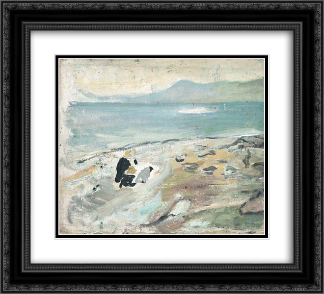 Brissago 22x20 Black Ornate Wood Framed Art Print Poster with Double Matting by Varlin