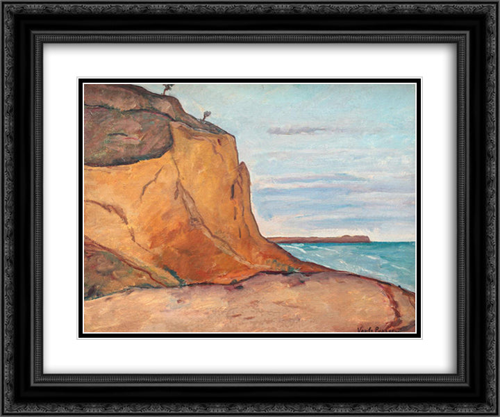 Balchik Cliffs 24x20 Black Ornate Wood Framed Art Print Poster with Double Matting by Popescu, Vasile