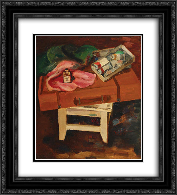 Landscapist Props 20x22 Black Ornate Wood Framed Art Print Poster with Double Matting by Popescu, Vasile