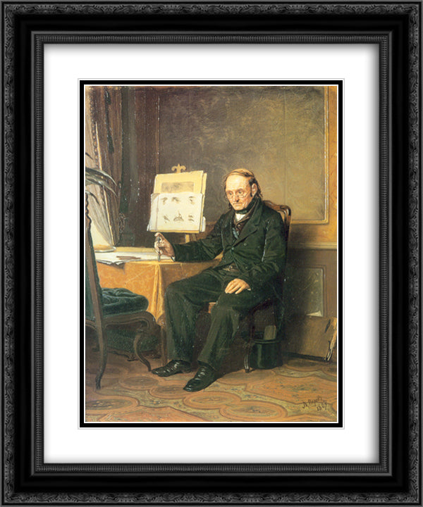Art teacher 20x24 Black Ornate Wood Framed Art Print Poster with Double Matting by Perov, Vasily