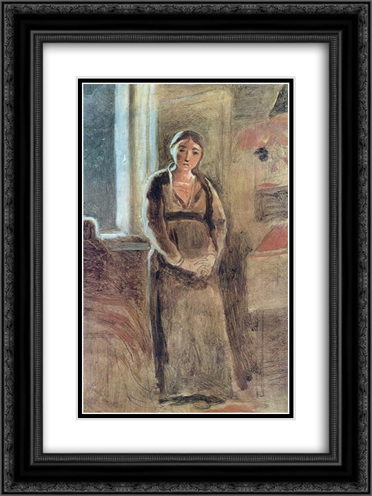 Before vows 18x24 Black Ornate Wood Framed Art Print Poster with Double Matting by Perov, Vasily