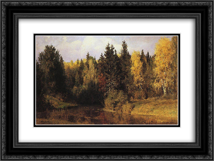 Autumn in Abramtsevo 24x18 Black Ornate Wood Framed Art Print Poster with Double Matting by Polenov, Vasily
