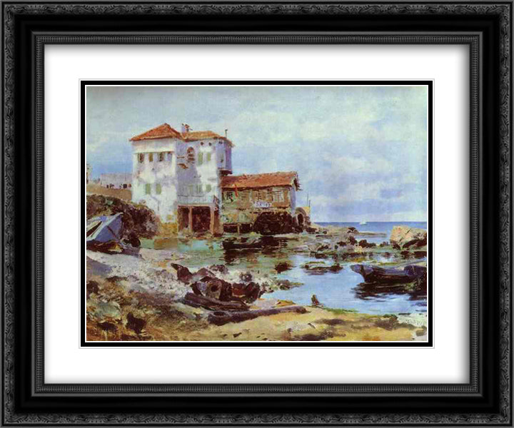 Beirut 24x20 Black Ornate Wood Framed Art Print Poster with Double Matting by Polenov, Vasily