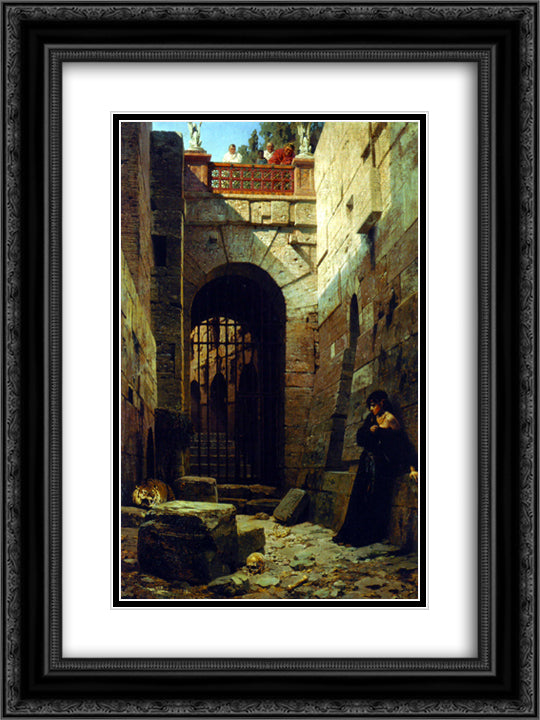 Caesarian fun 18x24 Black Ornate Wood Framed Art Print Poster with Double Matting by Polenov, Vasily