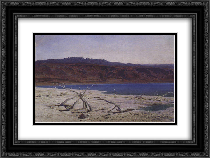 Dead Sea 24x18 Black Ornate Wood Framed Art Print Poster with Double Matting by Polenov, Vasily