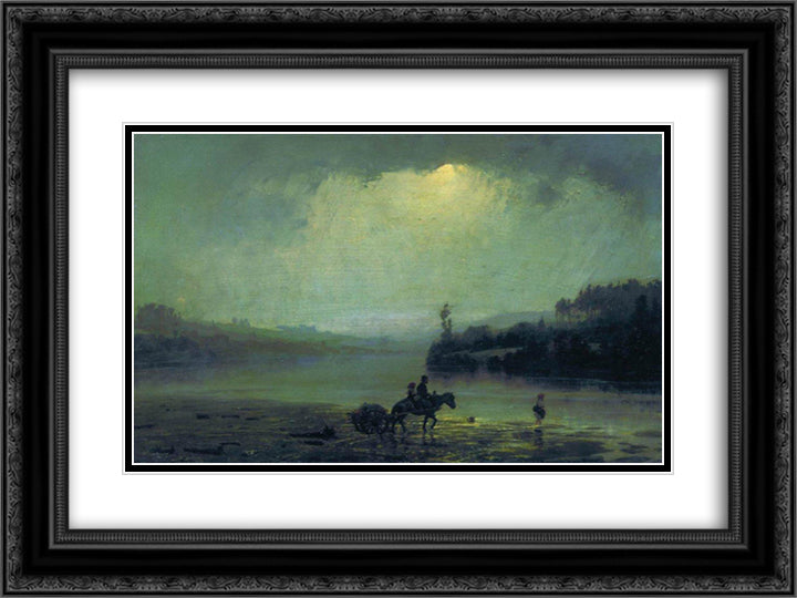 Downpour 24x18 Black Ornate Wood Framed Art Print Poster with Double Matting by Polenov, Vasily