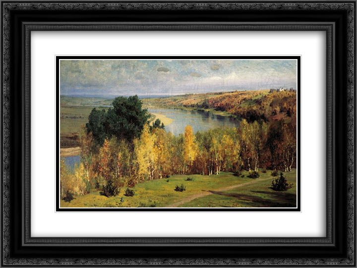 Indian summer 24x18 Black Ornate Wood Framed Art Print Poster with Double Matting by Polenov, Vasily