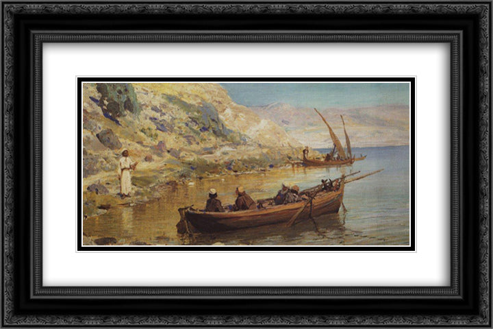 John and James 24x16 Black Ornate Wood Framed Art Print Poster with Double Matting by Polenov, Vasily