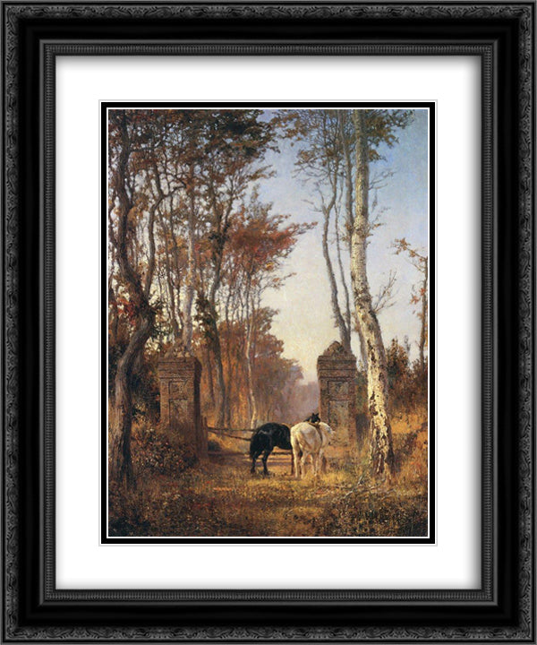 Old Gates. Normandy. 20x24 Black Ornate Wood Framed Art Print Poster with Double Matting by Polenov, Vasily