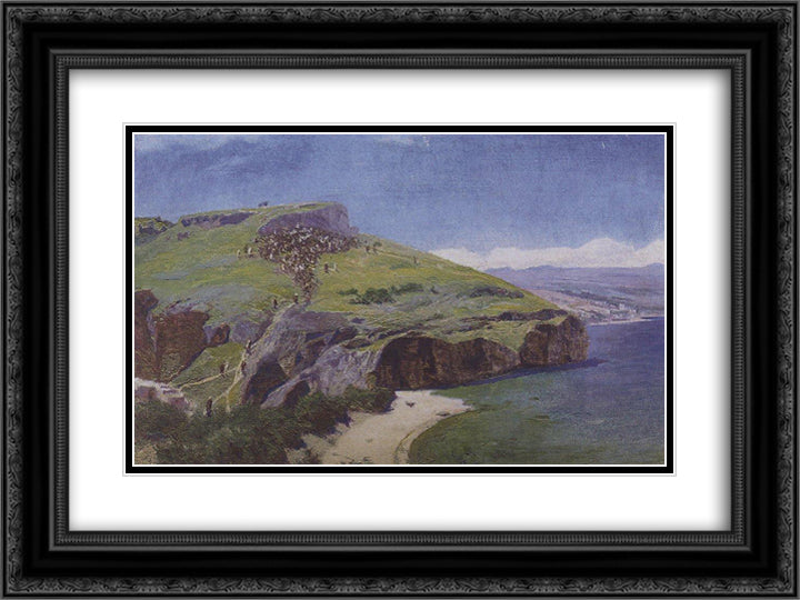 Palestine landscape 24x18 Black Ornate Wood Framed Art Print Poster with Double Matting by Polenov, Vasily