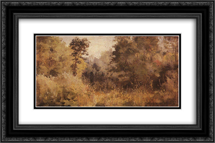 Park in Olshanka 24x16 Black Ornate Wood Framed Art Print Poster with Double Matting by Polenov, Vasily