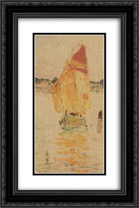 Red sail 16x24 Black Ornate Wood Framed Art Print Poster with Double Matting by Polenov, Vasily