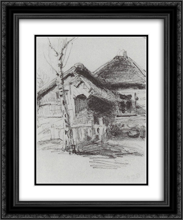 Tarusa 20x24 Black Ornate Wood Framed Art Print Poster with Double Matting by Polenov, Vasily