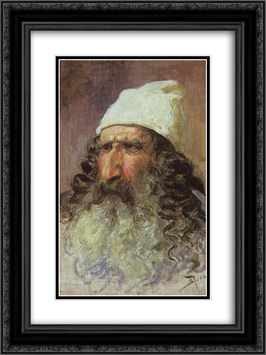 The head of the Pharisee 18x24 Black Ornate Wood Framed Art Print Poster with Double Matting by Polenov, Vasily