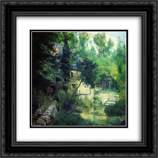 The mill on the source of the river Vel 20x20 Black Ornate Wood Framed Art Print Poster with Double Matting by Polenov, Vasily