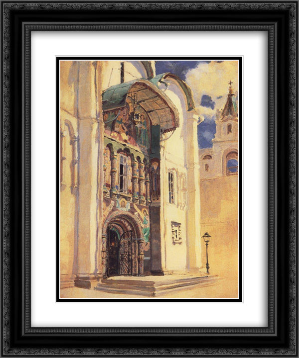 The Uspensky Cathedral. South Gates. 20x24 Black Ornate Wood Framed Art Print Poster with Double Matting by Polenov, Vasily