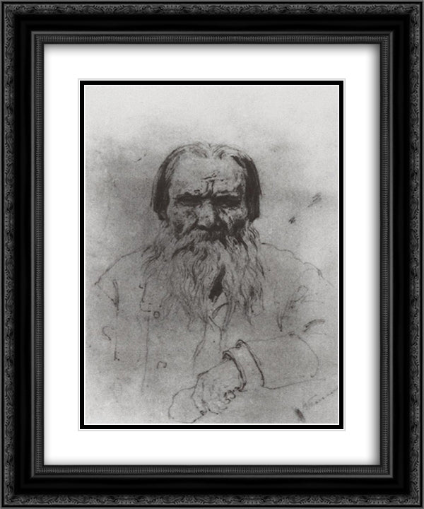 Vasily Petrovich Schegolenok (Schegolenkov) narrator 20x24 Black Ornate Wood Framed Art Print Poster with Double Matting by Polenov, Vasily