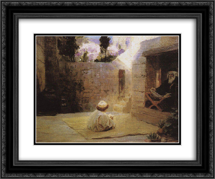Was filled with wisdom 24x20 Black Ornate Wood Framed Art Print Poster with Double Matting by Polenov, Vasily