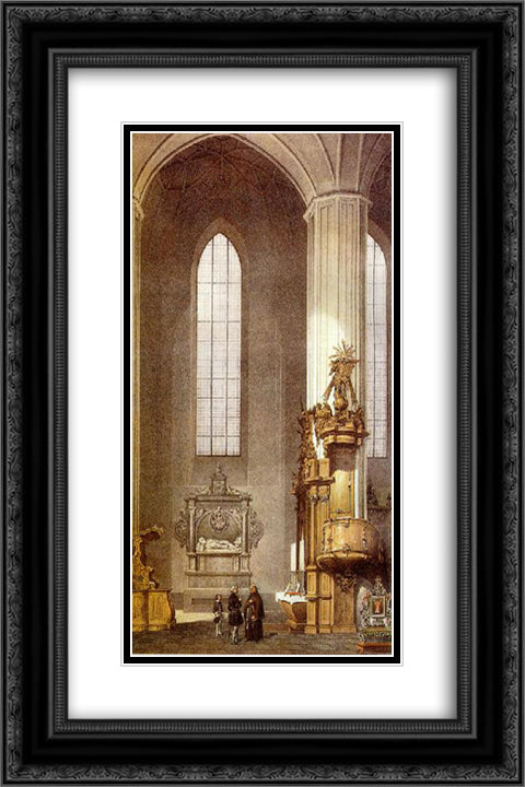 Interior of Bernardine Church in Vilnius, Lithuania 16x24 Black Ornate Wood Framed Art Print Poster with Double Matting by Sadovnikov, Vasily